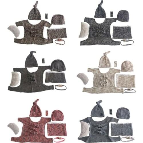 1Set Baby Stretch Wrap Top Knot Hat Headband Newborn Photography Prop Kid Outfit