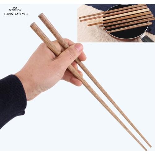 1 Pair Wooden Chopsticks Cooking Chopsticks Extra Long Frying Chopsticks Hot Pot Long Chopsticks nature wood Dishwasher Safe