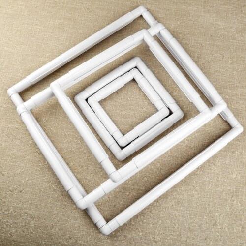 4size 1pc Handhold Square Shape Embroidery Plastic Frame Hoop Cross Stitch Craft DIY Tool
