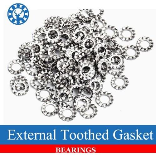 20Pcs/50Pcs/100Pcs M3 M4 M5 M6 M8 M10 M12 M14 M16 Stainless Steel Washers External Toothed Gasket Washer Serrated Lock Washer