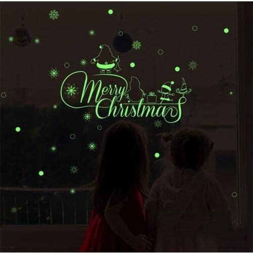 2021 Christmas Luminous Stickers Bedroom Living Room Window Stickers Glowing in the Dark Decorative Luminous Wall Stickers