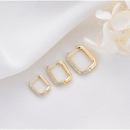 2021 Korean Fashion New Exquisite Simple Rhinestone Geometric Earrings Temperament Small Versatile Earrings for Womens Jewelry