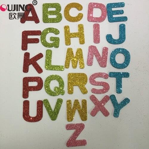 52pcs/set 3D Shine Colorful 26 English Alphabet Wall Sticker For Kids Room Classroom Wall Decals English Letters Art Mural Decor