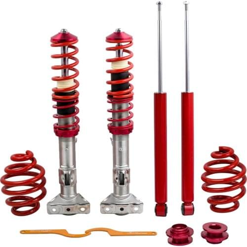 Adjustable Suspension Coilover Kit For BMW E36 Cabrio Coupe Coilovers Shocks Struts Front Rear Full Kit Red