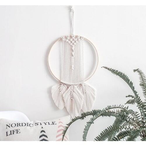 Bohemian Weave Tapestry Macrame Wall Hanging Decorative Tapestries Wall Hanging Cotton Boho Hand Knitted Dreamcatcher Tapestry