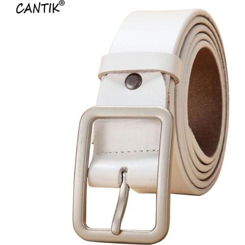 CANTIK High Quality Design Cow Genuine Leather Belts Casual Styles Pin Buckle Clothing Accessories for Women 3.3cm Width FCA007