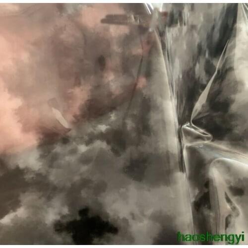 Black and white ink smudge inkjet cloud pattern transparent clothing fabric