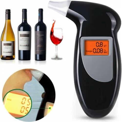 LCD Digital Alcohol Tester Alcohol Detector Breathalyzer Alcohol Breath Tester Analyzer Detector Testing Device Police Alcoteste