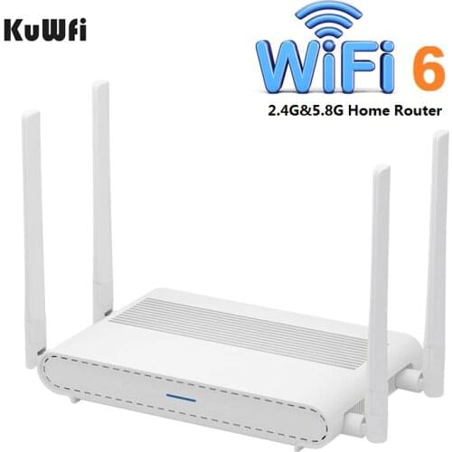 KuWFi Global Version WiFi 6 Router 1800Mbps Enterprise Class Router 2.4G&5.8G Wireless Gigabit Wifi Router Signal Amlifier