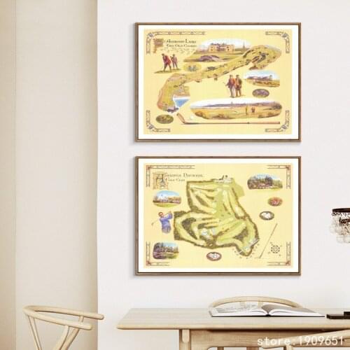 Cotton no frame pastoral golf course man scenery canvas printings oil painting printed on cotton wall art decoration picture