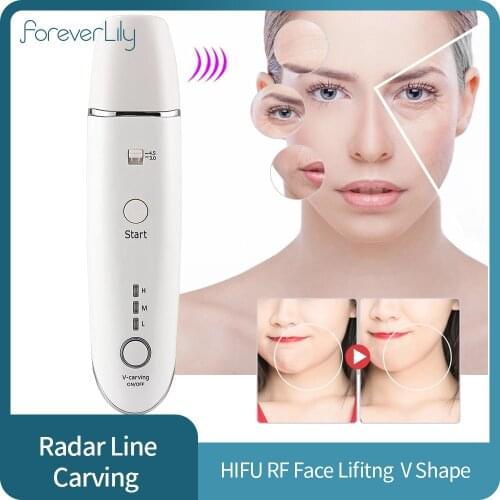 Home Use Mini Hifu Ultrasonic RF Face Lifting Wrinkle Removal V-Shape Radar Line Carving Anti-Aging Tightening Beauty Machine