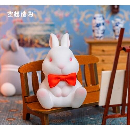 Fluff Rabbit Model Blind Box Animal Figure Collector Kid Cute Toy Gift Crafts Souvenirs Car Decoration Simulation Ornaments