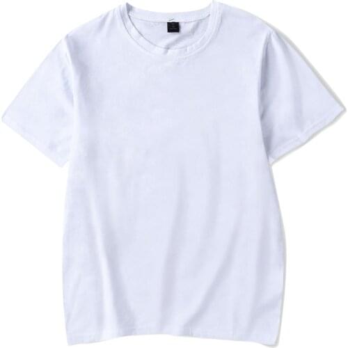 Manufacturers wholesale European and American mens and womens t-shirts short sleeve round neck solid color blank logo loose