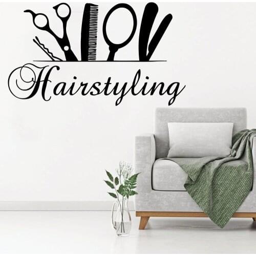 Wall Decal Hairstyling Salon Poster barbershopDecoration Wall Window Sticker Beauty Salon Stickers Vinyl Wall Art Decals WW-47