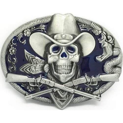 New Cool Western Skull Pirate Big Belt Buckle Metal Cowboy Retro Style Buckle For Men Belts Accessories Fivela Caveira Hombre