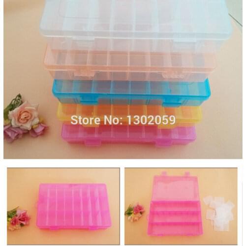 Factory Wholesale 1 Lot=10 Sets Embroidery Cross Stitch Box Tool Plastic Detachable 24 Grids Fast Shipping