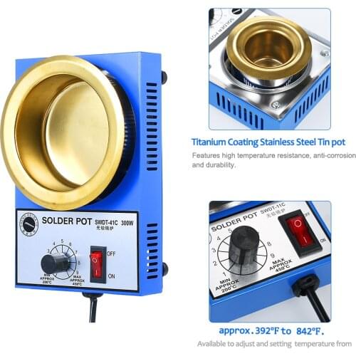 220V Soldering Pot Tin Melting Furnace Thermoregulation Soldering Desoldering Bath 200~450 Centigrade Heating Equipment