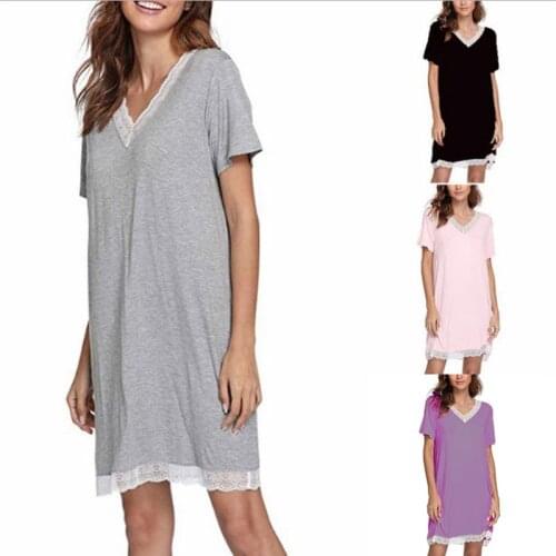 Maternity Dresses Womens Mother Lace Pregnants Casual Nursing Baby For Maternity Pajamas Dress Short Sleeve Nursing Dresses
