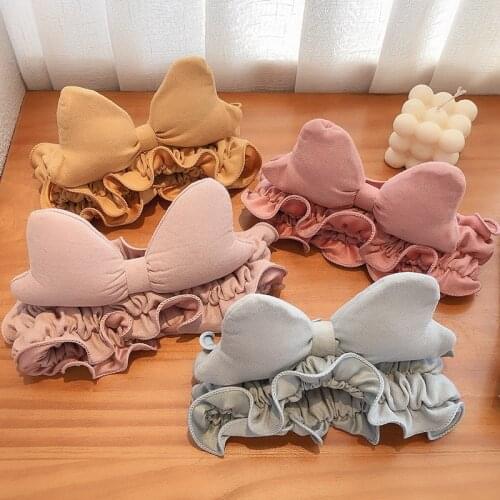 Baby Girls Wash Face Hairbands Big Bow Sweet Headbands Elastic Makeup Hair Bands 2021 Fashion Headwear Hair Accessories
