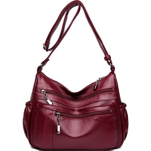 New High Quality Soft Leather Luxury Handbags Women Bags Designer Double Zippers Shoulder Crossbody Bags For Women Sac A Main