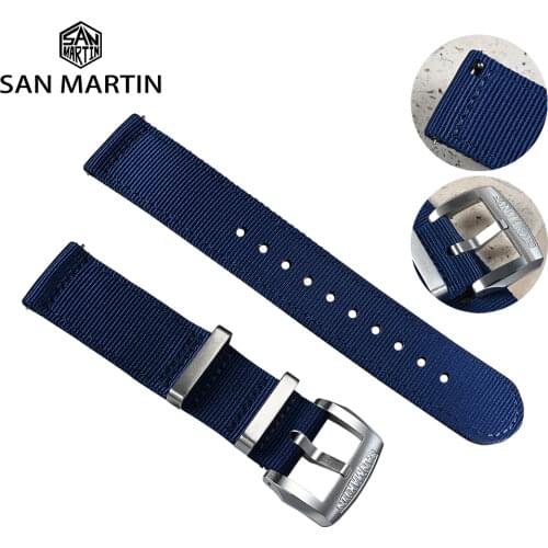 San Martin Quick Release Nylon Strap Premium Quality Sport Simply Style Watch Band For Men Women 20mm 22mm Watches Parts