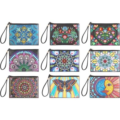 DIY Special Shaped Diamond Painting Leather Bags Chain Clutch Creative Coin Purse Cosmetic Storage Bag Handbag Gifts