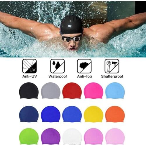 Silicone Adult Swimming Cap, Extra-large Ear Protection, Choose A Variety Waterproof, Of Non-slip, To From Colors W1H8
