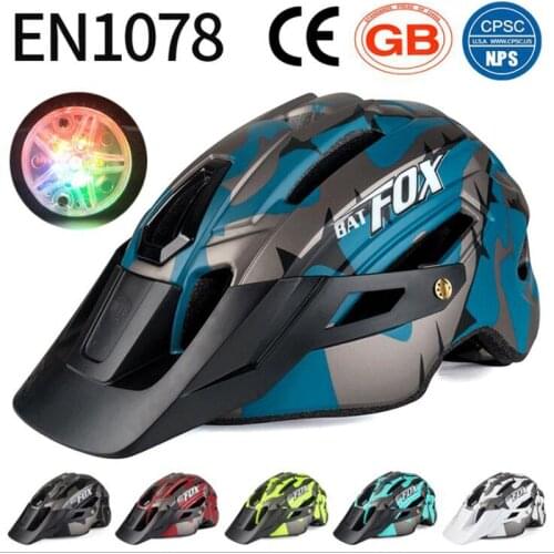 Batfox With Taillight Bicycle Helmet 2020 New For Men Women Ultralight Integrally-Molded Casco Mtb Bike Cycling Helmets