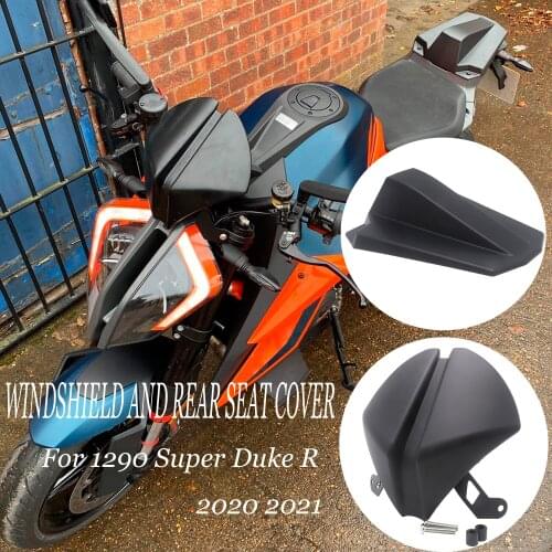 2021 2020 For 1290 Superduke R Fly Screen Motorcycle Front Windshield Windscreen Airflow Wind Deflector And Rear Seat Cover