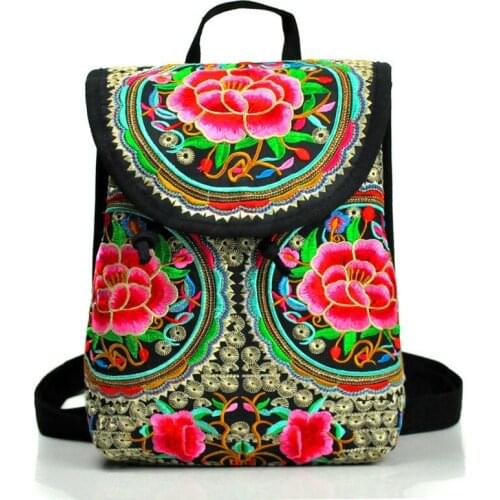 Ethnic Style Bag Embroidered Small Backpack Yunnan Embroidered Bag Embroidered Shoulder Bag