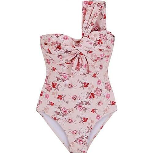 Women Bikinis Set Sunmmer Swimsuit Floral High Waisted One Shoulder Women Bathing Swimsuits for Spa Swimwears For Lady 2021