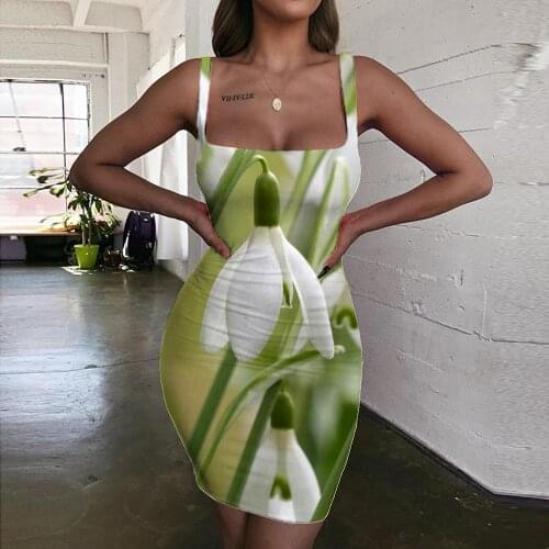 Giyu Brand Flowers Dresses Women Leaf Vestido Sexy Plant Sundress Harajuku Halter Sleeveless Womens Clothing Mini Evening Beach