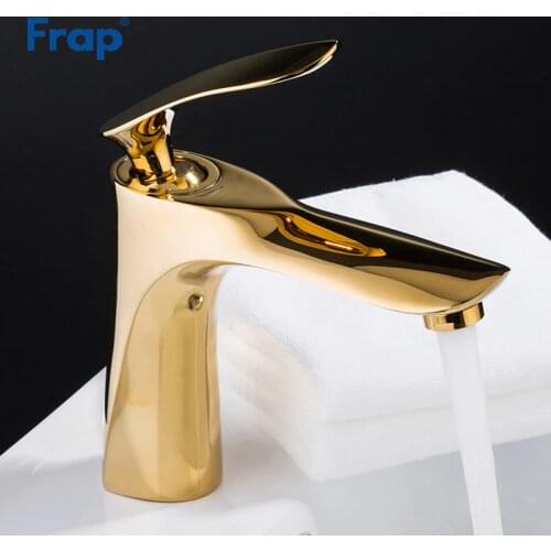 FRAP gold basin faucet brass bathroom faucets cold and hot mixer water basin sink taps torneiras para banheiro Y10058