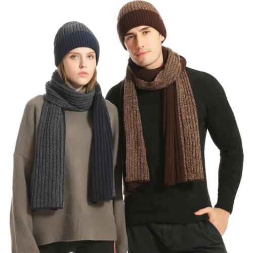 1 Set Women Beanie Hat Wear Resistant Skin-friendly Acrylic Fiber Fadeless Knitted Unisex Cap Scarf Gloves Set Female foulard