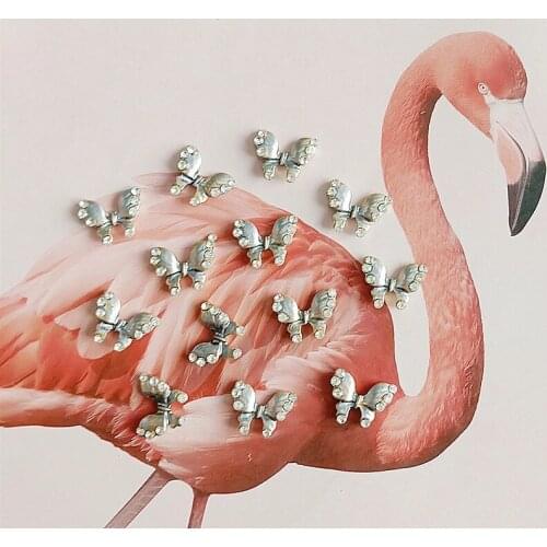 10 pcs/lot Crystal Butterfly Rhinestone Buttons For Baby Hair Accessories DIY Jewelry Accessories Storage-Box Snaps-Buttons