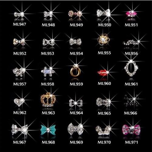 10pcs Nail rhinestone Butterfly Bow Lips Alloy nail accessories Imbue Diamond nail jewelry crystal nail art
