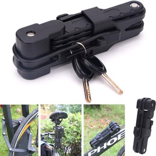 17.5*5.5*3 cm Black Bike Bicycle Motorcycle Quality Steel Anti-Theft Folding Lock Durable Practical Cycling Bicycle Accessories