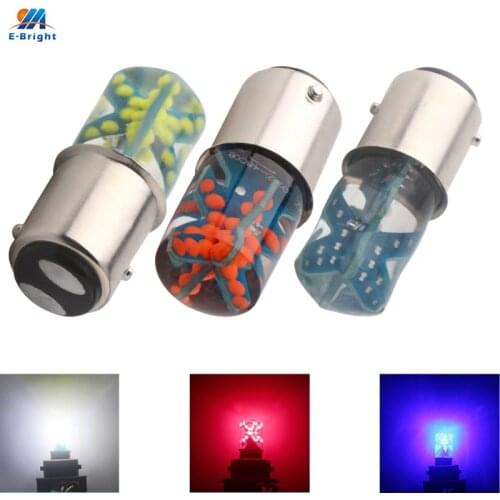 YM E-Bright 2 PCS P21W BA15S PY21W BAU15S 1156 1157 COB 48SMD 7443 7440 Car Strobe Lights Turn Signal Light SILICA Flash 2Modes