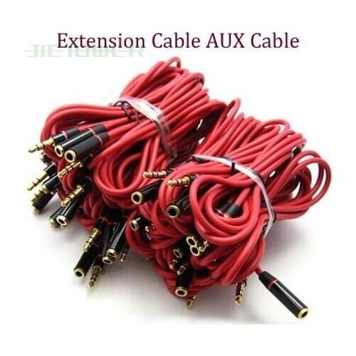 3.5 mm Audio Extension Cable Male To Female Jack Aux Stereo Microphone Headphone Connector For Car Tablet Speaker 100pcs