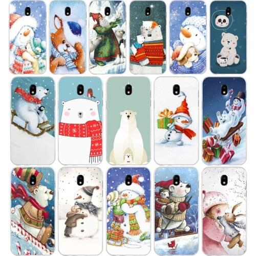 360FG Christmas polar bear Soft Silicone Tpu Cover phone Case for Samsung j3 j5 j7 2016 2017 j330 j2 j6 Plus 2018
