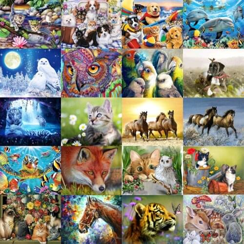 5D DIY diamante pintura animal bordado mosaico pegatinas decoración del hogar hecho a mano pegatinas de pared regalos de Navidad