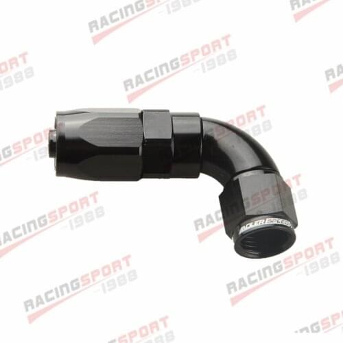 Aluminum Full Flow Swivel Hose End Fitting 90 Degree -6 AN AN6 6AN Black