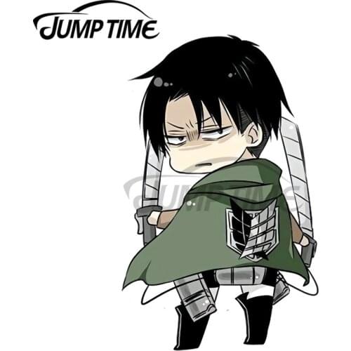 JumpTime 13 x 11.5cm Livai Chibi from Shingeki no Kyojin Decal Vinyl Car Stickers Trunk Bumper Creative Waterproof Car Styling