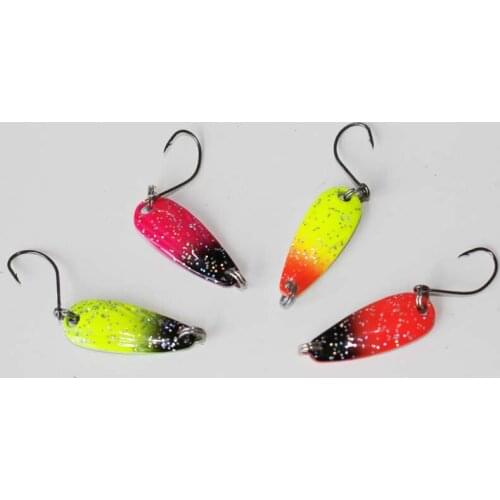 Free ship 12pcs/lot 2.5g/5g spoon fishing lure single hook metal bait feather hook fishing skirt isca artificial fishing bait