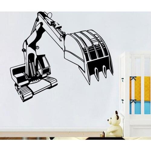 Creative Excavator Pattern Boy Bedroom Decorative Wall Stickers Background Decorative Stickers Wall Stickers for Kids Rooms