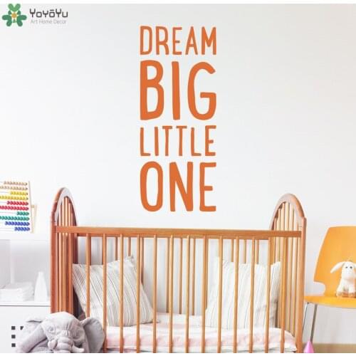 Kids Nursery Room Wall Decal Quote Dream Big Little One Baby Bedroom Vinyl Wall Stickers Gift Children Home Decor Art MuralSY392