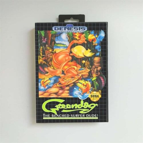 Greendog Green Dog - USA Cover With Retail Box 16 Bit MD Game Card for Sega Megadrive Genesis Video Game Console