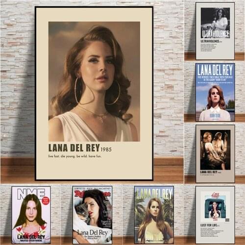 Canvas Painting Famous Singer Lana Del Rey Pop Poster Living Room Bedroom Decoration Wall Art Prints Canvas Art Mural