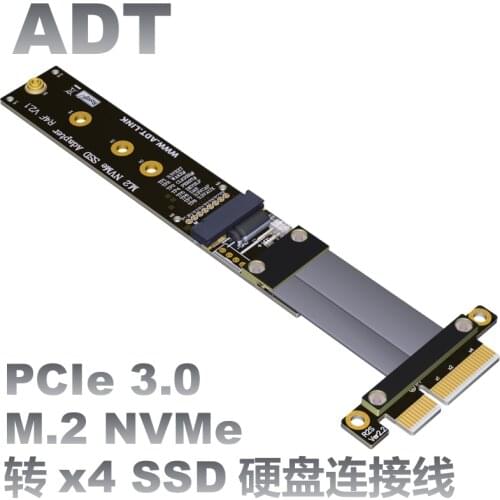 R24SF M.2 NVMe M key Extension Cable SSD Riser Card Ribbon Line Support M2 to PCI Express 3.0 PCIe x4 Full Speed 32G/bps