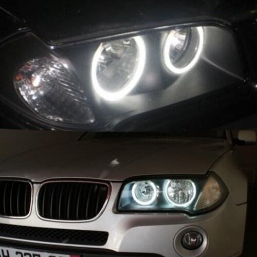 Angel Eye Super Bright SMD White LED Halo Half Ring For BMW E46 Compact (2000-2010) E83/X3 (2x131mm + 2x106mm) Angel Eye Kit